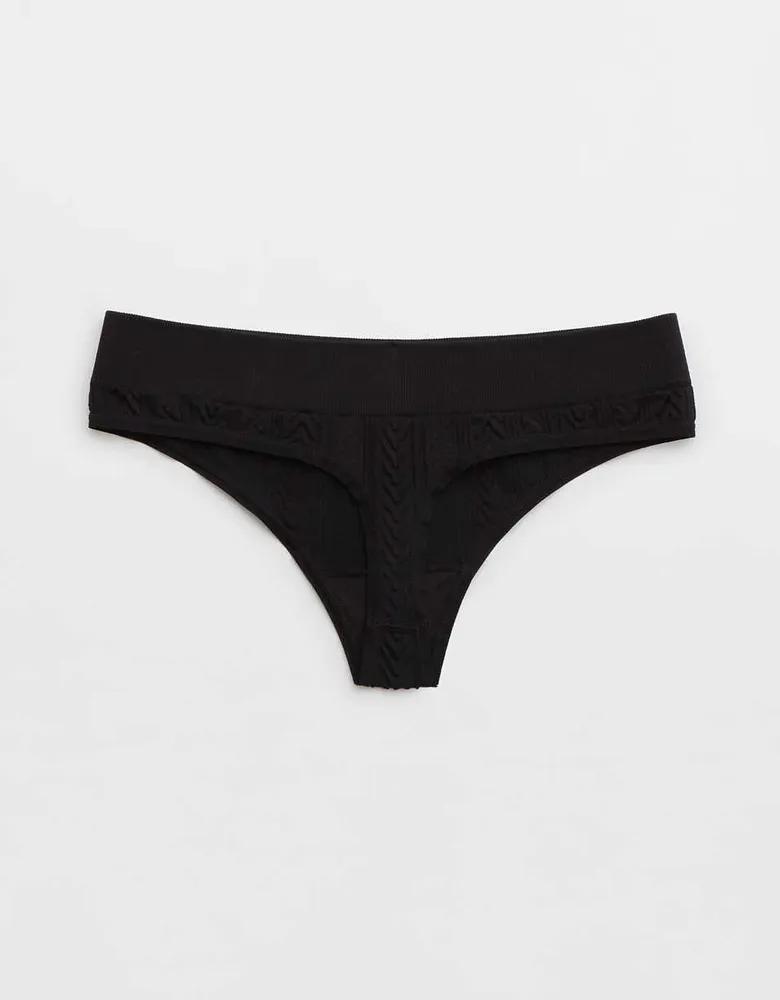 Aerie Seamless Cable Thong Underwear