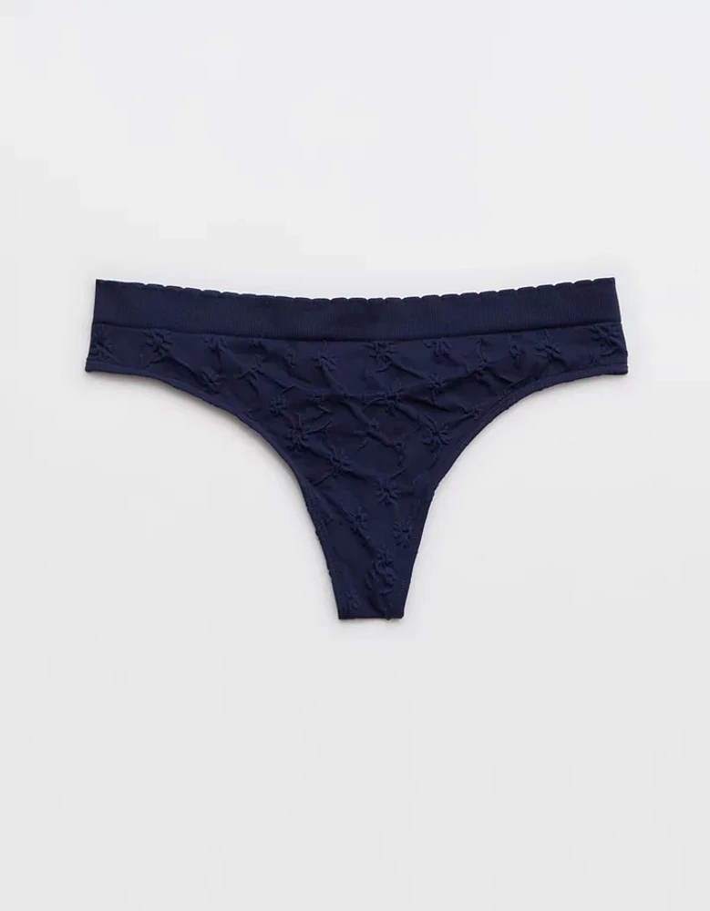Superchill Seamless Floral Jacquard Thong Underwear