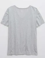 Aerie Distressed Basic V-Neck Boyfriend T-Shirt