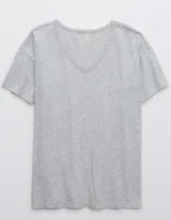 Aerie Distressed Basic V-Neck Boyfriend T-Shirt