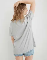 Aerie Distressed Basic V-Neck Boyfriend T-Shirt