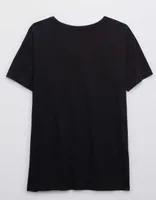 Aerie Distressed Basic V-Neck Boyfriend T-Shirt