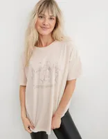 Aerie Crewneck Graphic Oversized Boyfriend T-Shirt