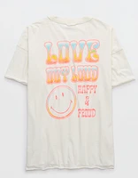 Aerie Smiley® Pride Graphic Oversized Boyfriend T-Shirt