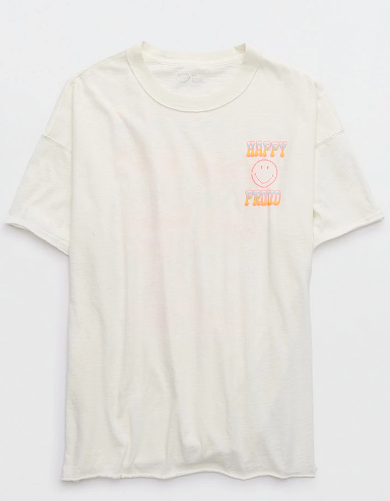 Aerie Smiley® Pride Graphic Oversized Boyfriend T-Shirt