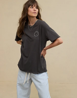 Aerie Smiley® Oversized Graphic Boyfriend T-Shirt