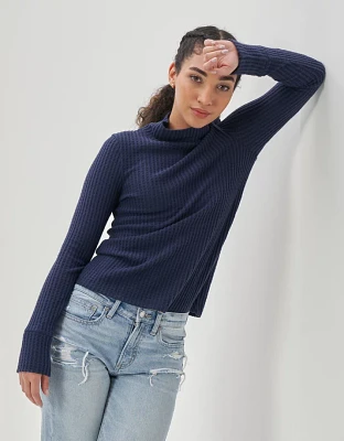 Aerie Waffle Long Sleeve Turtleneck T-Shirt