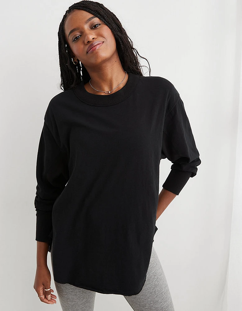 Aerie Long Sleeve Oversized Boyfriend T-Shirt