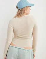 Aerie Long Sleeve Henley Bodysuit