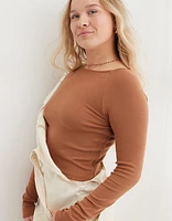 Aerie Long Sleeve Open Back T-Shirt