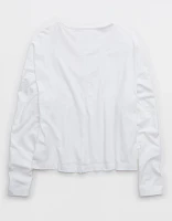 Aerie Long Sleeve Slouchy Oversized V-Neck T-Shirt