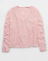 Aerie Long Sleeve Slouchy Oversized V-Neck T-Shirt