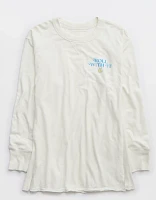 Aerie Cozy Long Sleeve Oversized Graphic Boyfriend T-Shirt