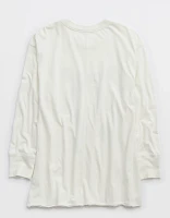 Aerie Cozy Long Sleeve Oversized Graphic Boyfriend T-Shirt