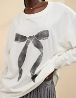 Aerie Cozy Long Sleeve Oversized Graphic Boyfriend T-Shirt