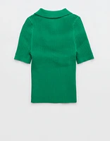 Aerie Sweater Cropped Polo T-Shirt