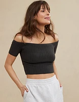 Aerie Reversible Sweater Cropped Top