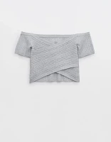 Aerie Reversible Sweater Cropped Top