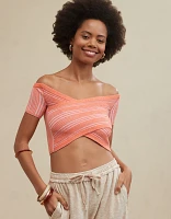 Aerie Reversible Sweater Cropped Top