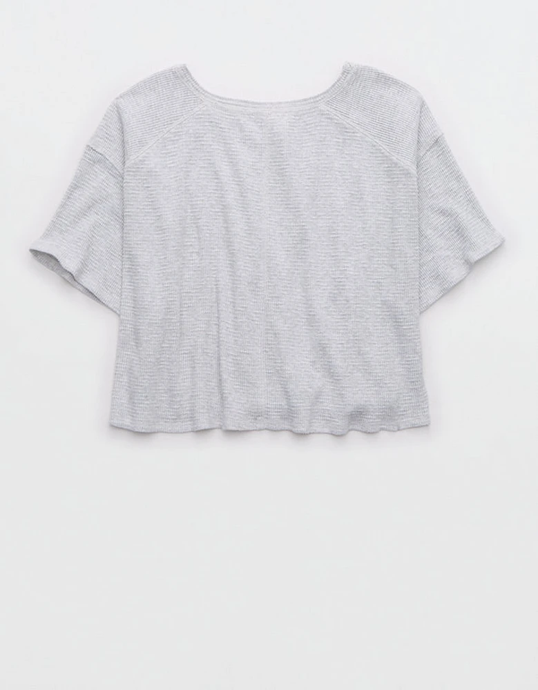 Aerie Cropped Waffle T-Shirt