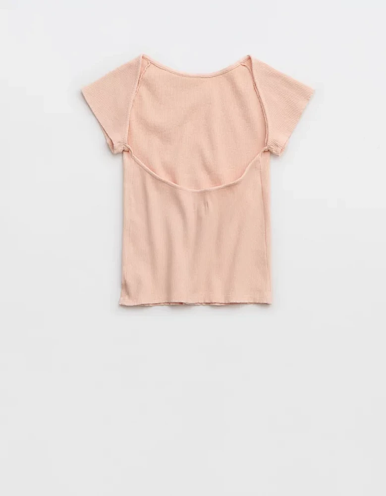 Aerie Ribbed Open Back T-Shirt