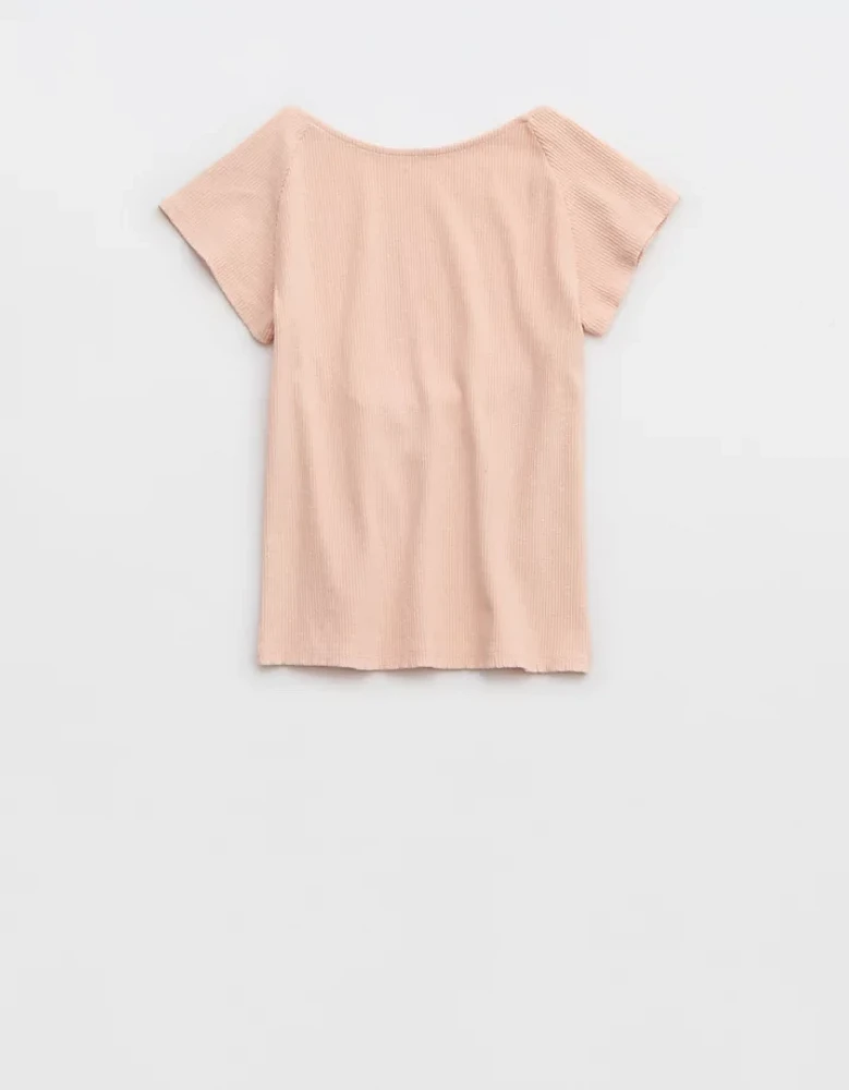 Aerie Ribbed Open Back T-Shirt