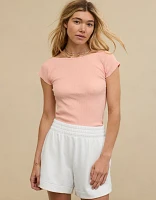 Aerie Ribbed Open Back T-Shirt