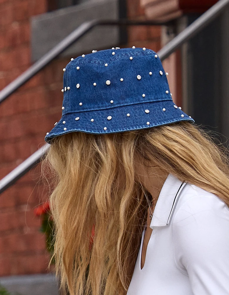 Aerie Pearl Studded Bucket Hat