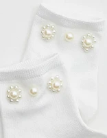 Aerie Pearl Embroidered Bobby Socks