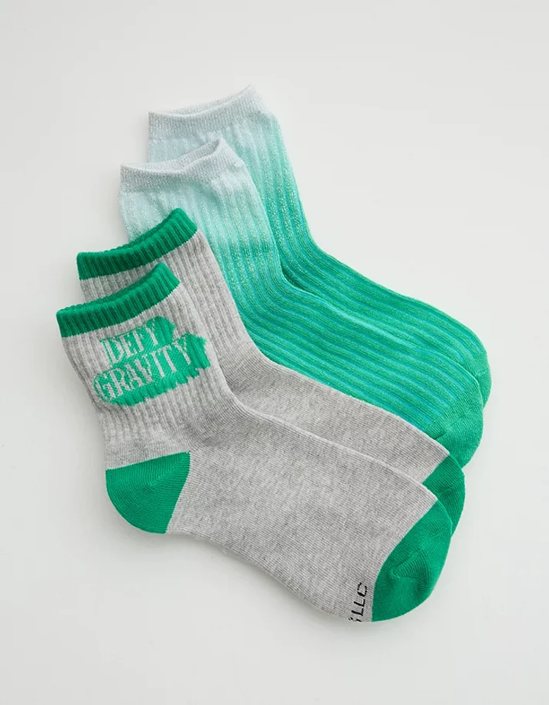 Aerie x Wicked Sheer Cotton Bobby Sock 2-Pack