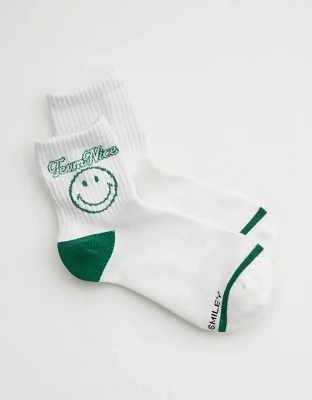 Aerie Smiley® Ribbed Cotton Bobby Socks