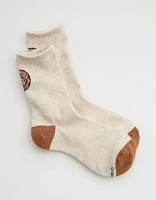 Aerie Smiley® Ribbed Cotton Crew Socks