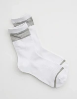 Aerie Metallic Wide Stripe Crew Socks