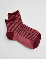 Aerie Sheer Ribbed Cotton Crew Socks