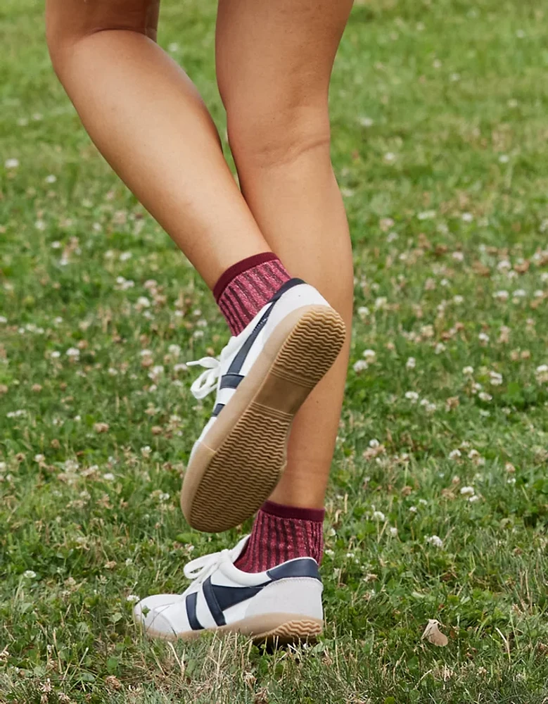 Aerie Sheer Ribbed Cotton Crew Socks