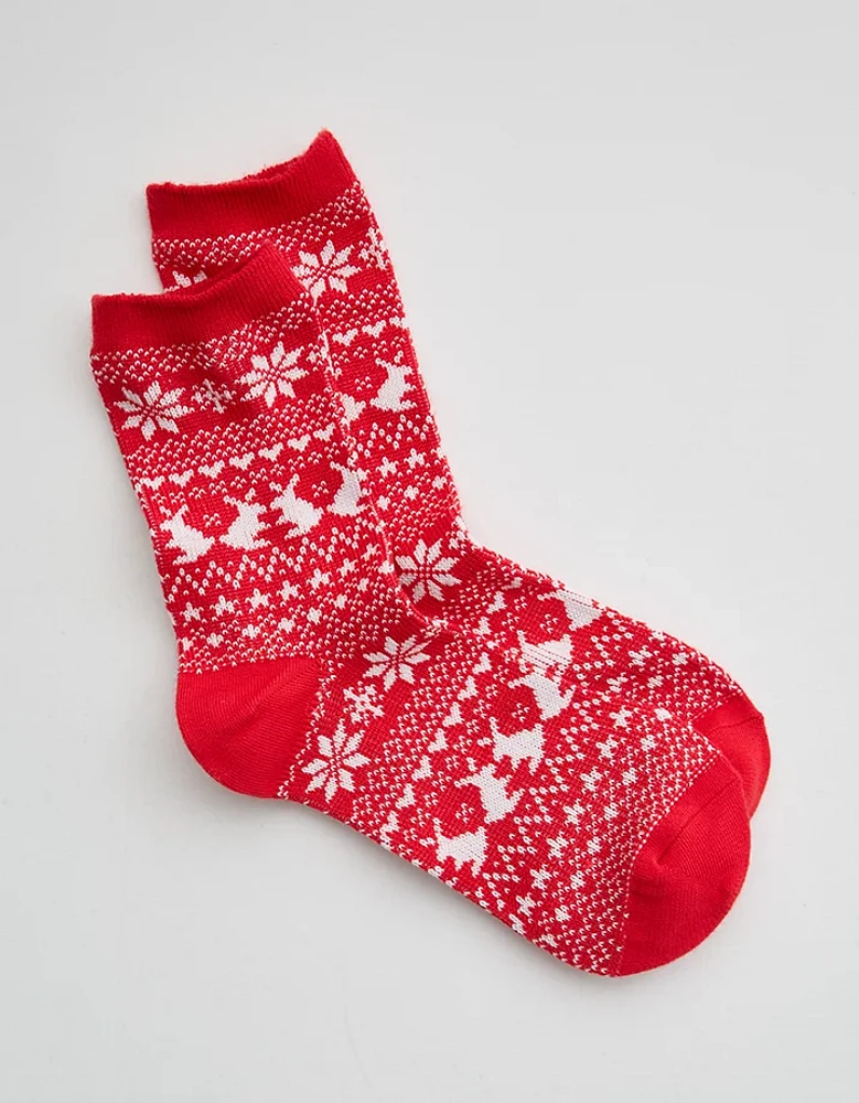 Aerie Fairisle Brushed Crew Socks