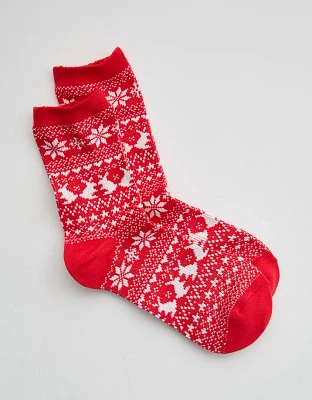 Aerie Fairisle Brushed Crew Socks