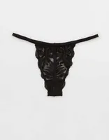 Show Off Hibiscus Lace Ruched String Thong Underwear
