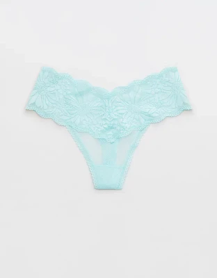 Aerie Hibiscus Lace Thong Underwear