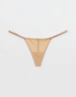 Aerie Show Off Hibiscus Lace Ruched String Thong Underwear
