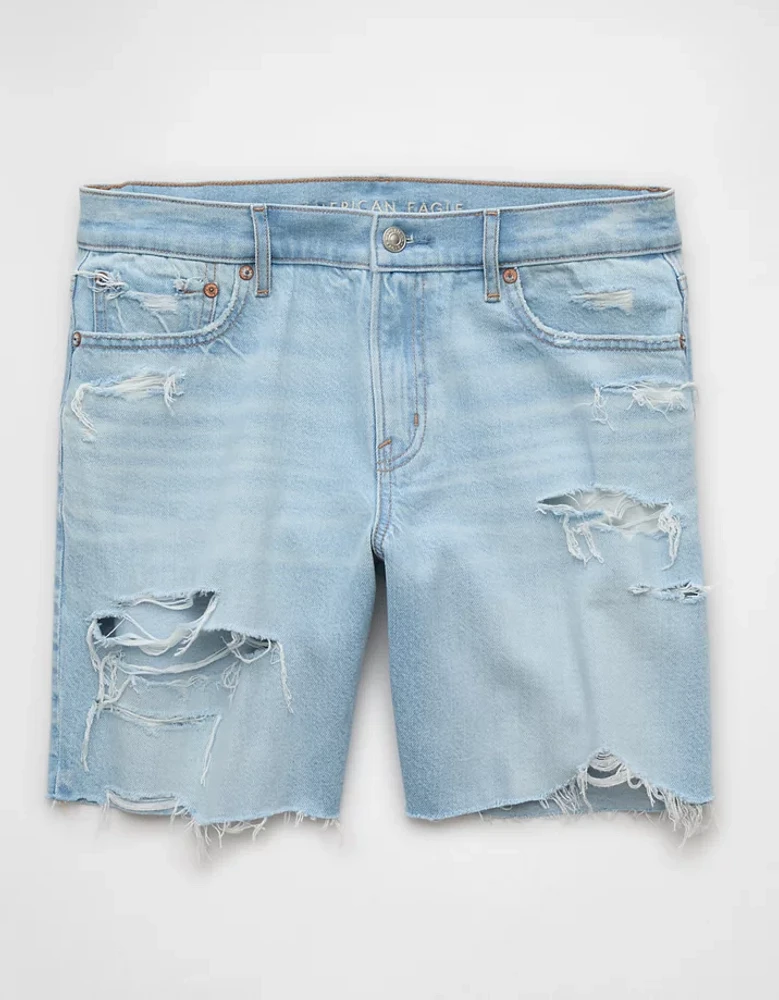 AE Strigid Ripped 8" Perfect Denim Bermuda Short