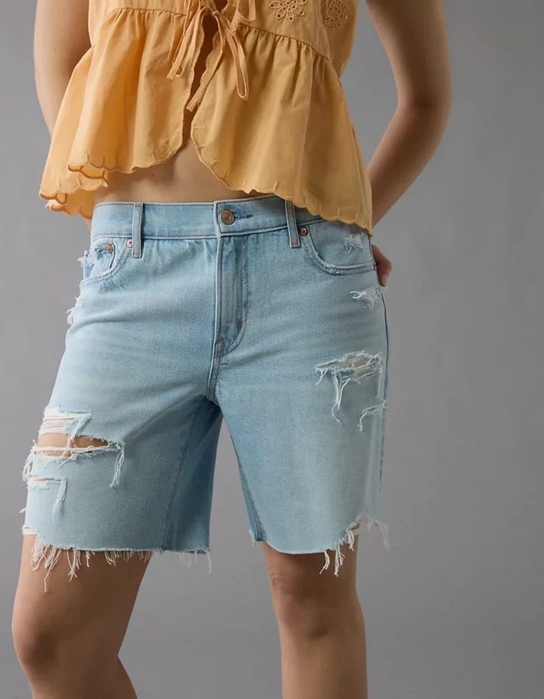 AE Strigid Ripped 8" Perfect Denim Bermuda Short