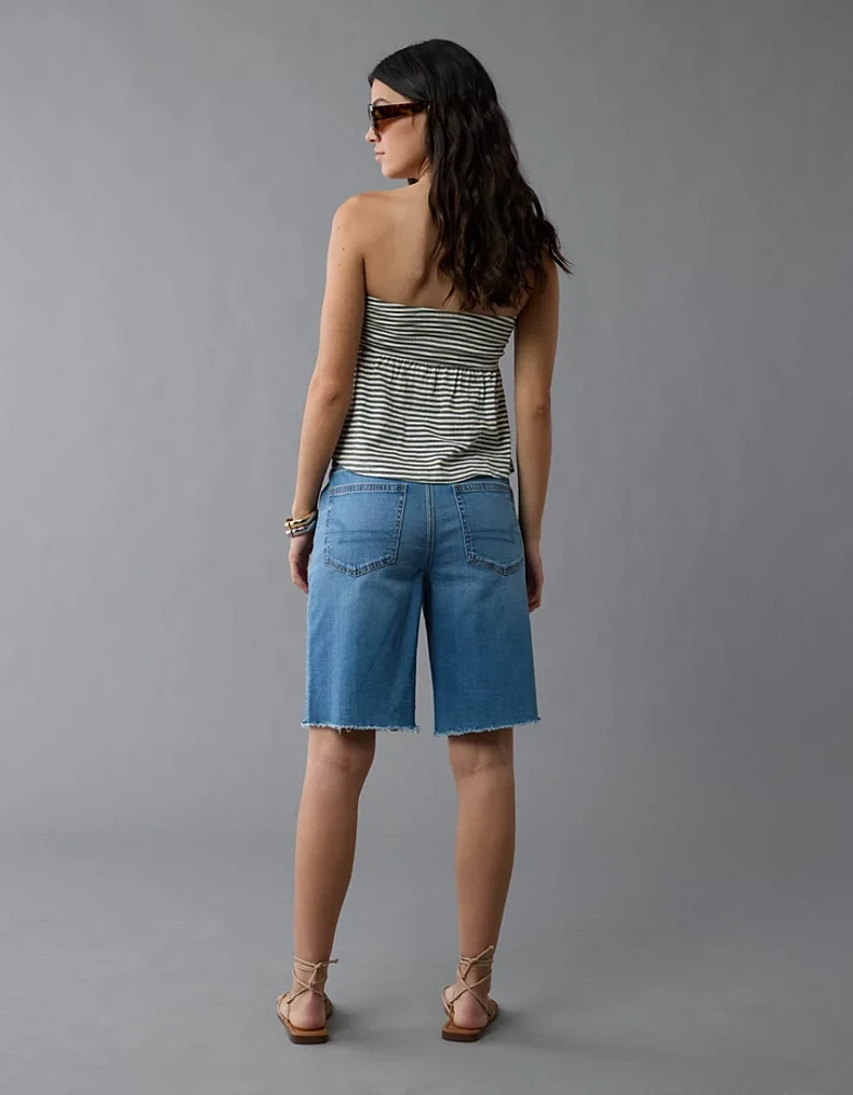 Short en jean à taille haute denim extensible Drapé de rêve 13 po AE