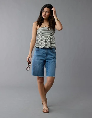 Short en jean à taille haute denim extensible Drapé de rêve 13 po AE