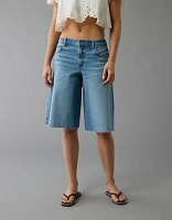 Short en jean à taille basse extensible de 15 po AE