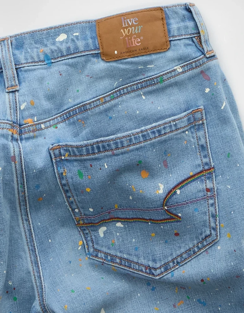 Short en jean Fierté à taille haute denim extensible Dreamy Drape de 11 po AE