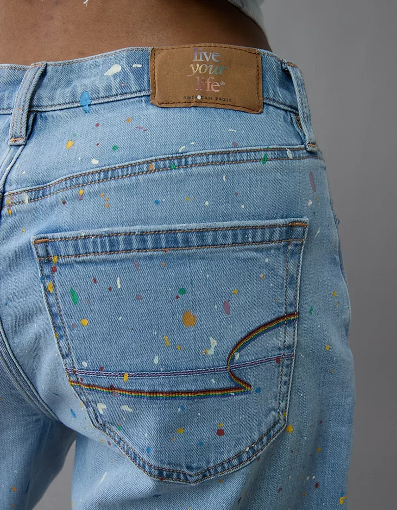 Short en jean Fierté à taille haute denim extensible Dreamy Drape de 11 po AE