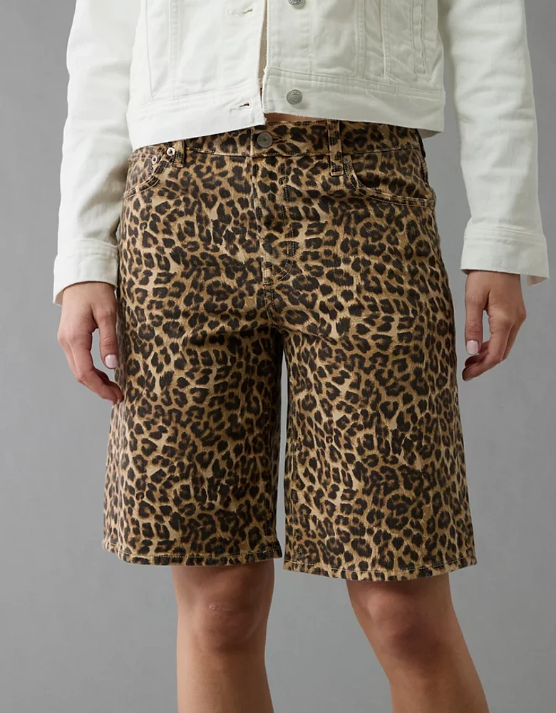 Short à taille haute extensible motif léopard Drapé de rêve 11 po AE