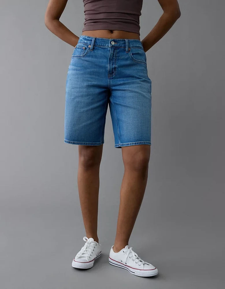 Short en jean à taille haute extensible Drapé de rêve 11 po AE