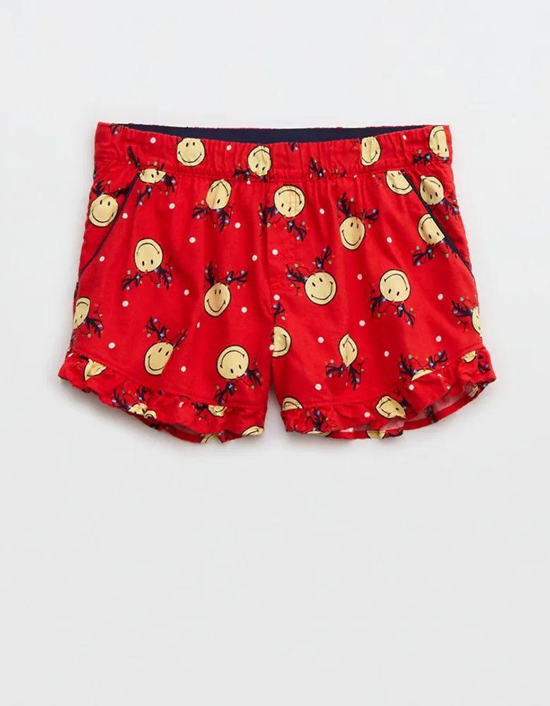 Aerie Smiley® Flannel Ruffle Boxer
